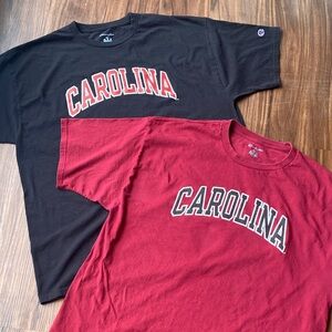 2 Champion CAROLINA Graphic Tees - Garnet & Black